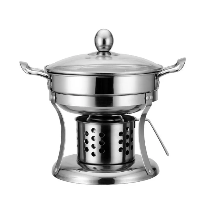 Multi-purpose Stainless Steel Alcohol Stove Small hotpot set Food Grade Metal Chafing Dish