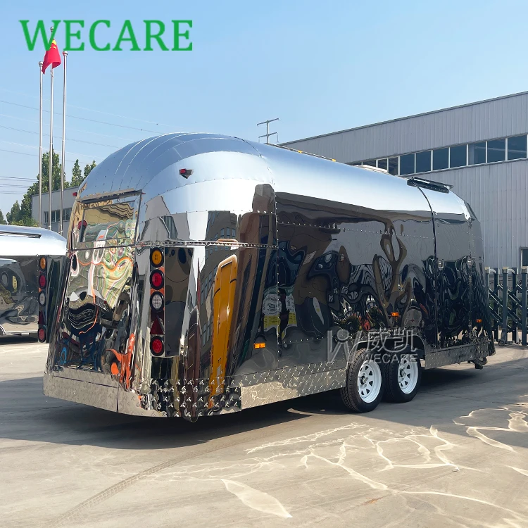 Wecare Mobile Pizza Truck Hotdog Remorque Foodtruck Airstream BBQ Food Carts and Food Trailer with Full Kitchen Equipments