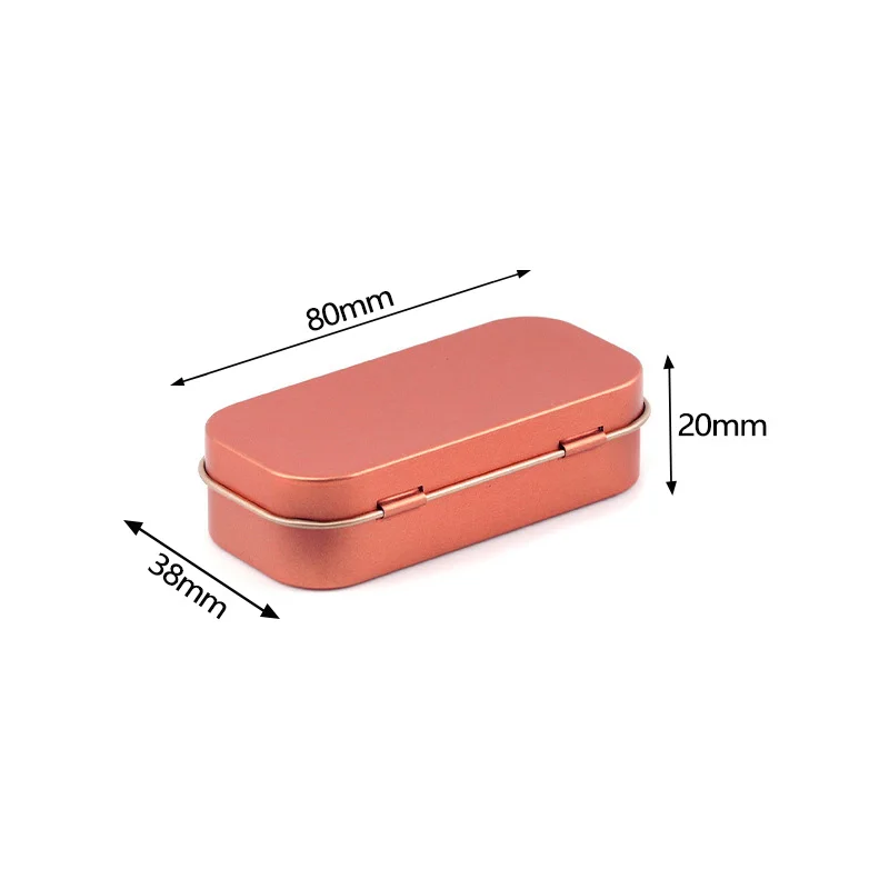 Metal Box Package Aluminum Rectangular Empty Tin Box Tinplate Candy Pill Cases Bins Jar Containers Small Organizer Storage Box