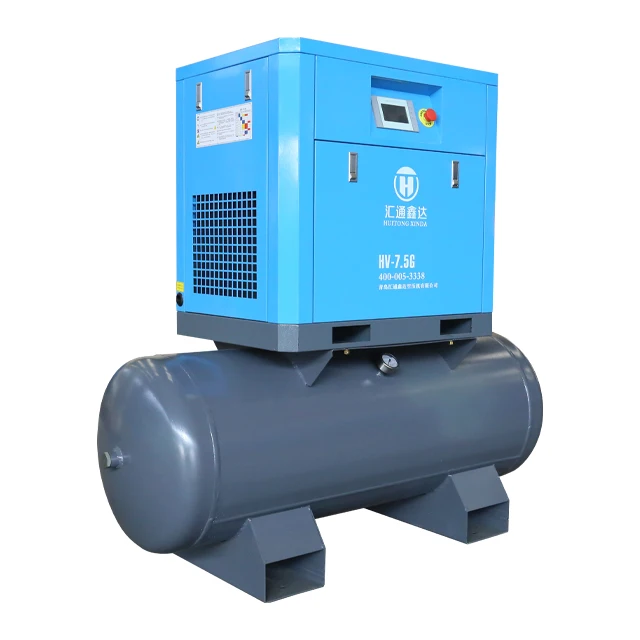7.5kw One Set Of Portable Electric Screw Air Compressor With Tank For Industrial Equipment