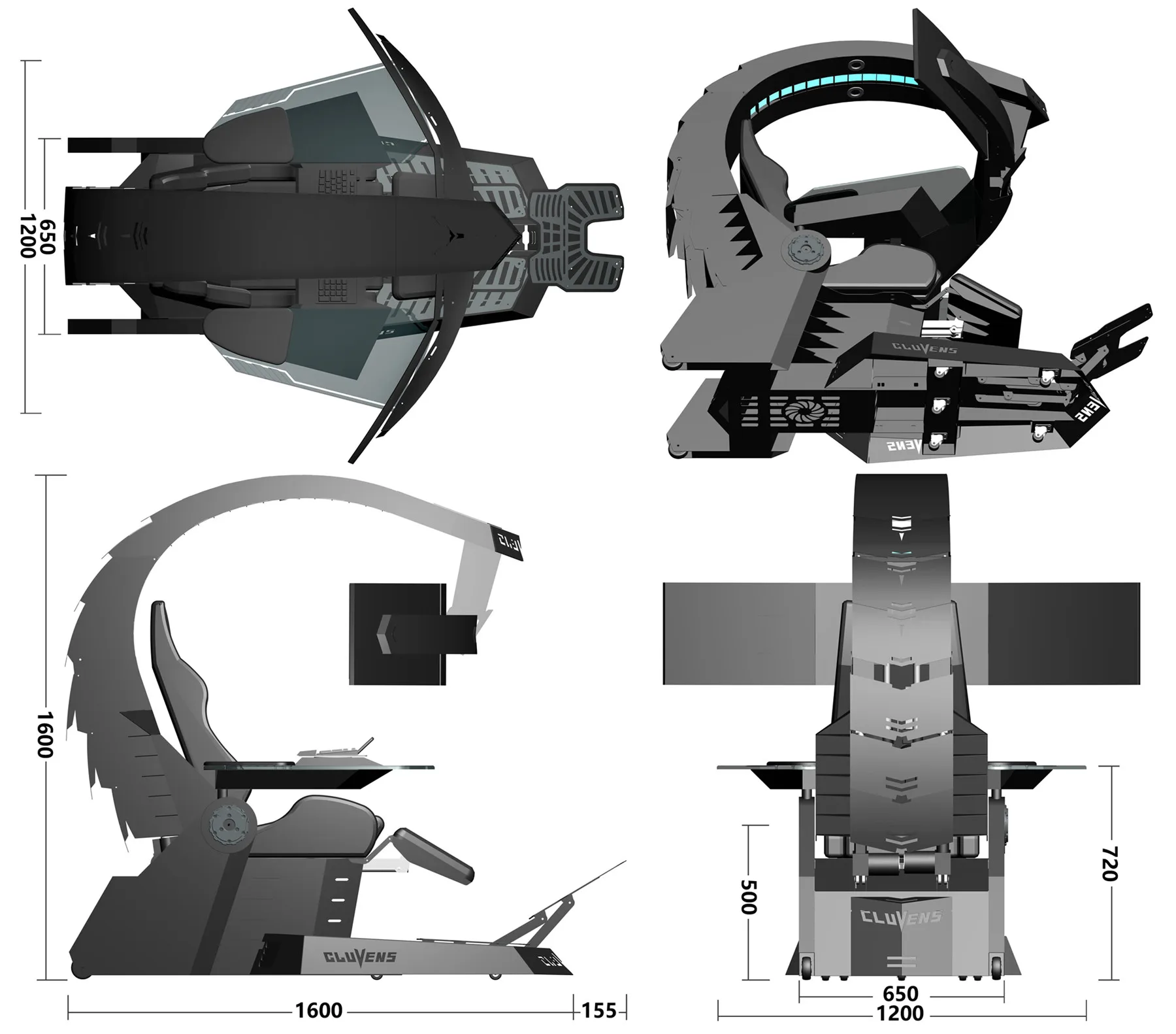 Low Cost 1 -3 Monitors Unicon Zero Gravity Recline Adjustable High End High Tech Best Gaming Cockpit