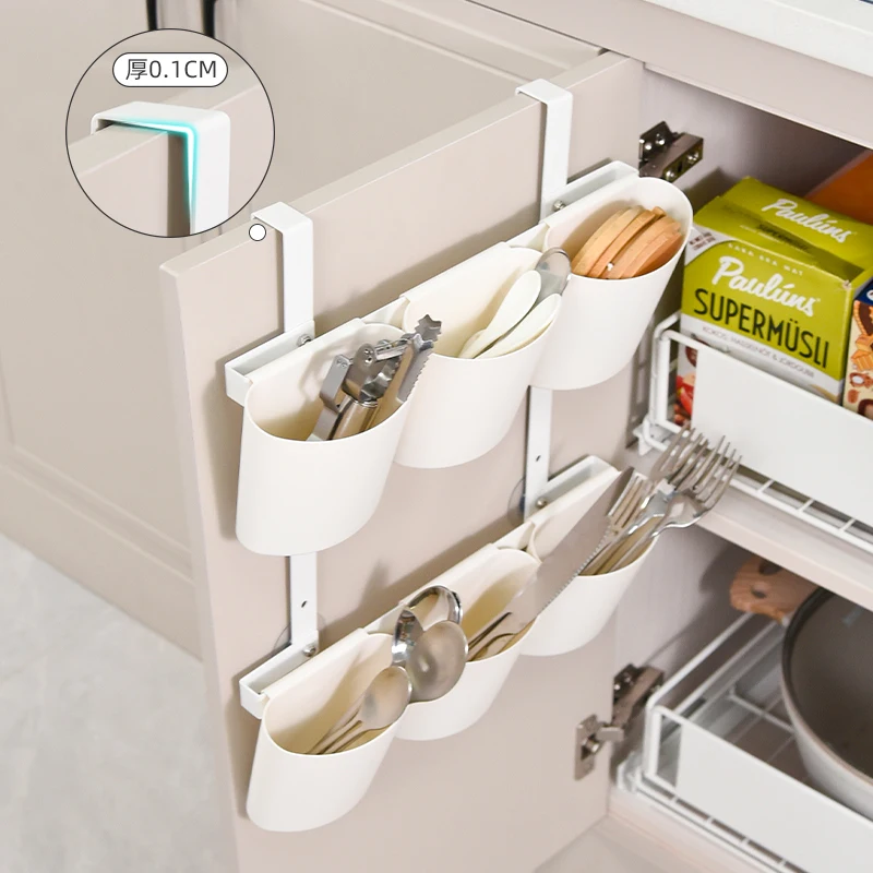 Multifunctional Plastic Kitchen Storage Organization Punch Free Wall-Mounted Cabinet Storage Box For Kitchen Accessories