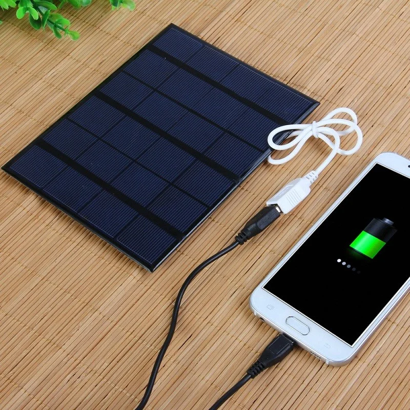 BUHESHUI 3.5W 6V Polycrystalline Solar Charger Panel USB Solar Cell Phone Fast Charging Power Bank 135*165MM