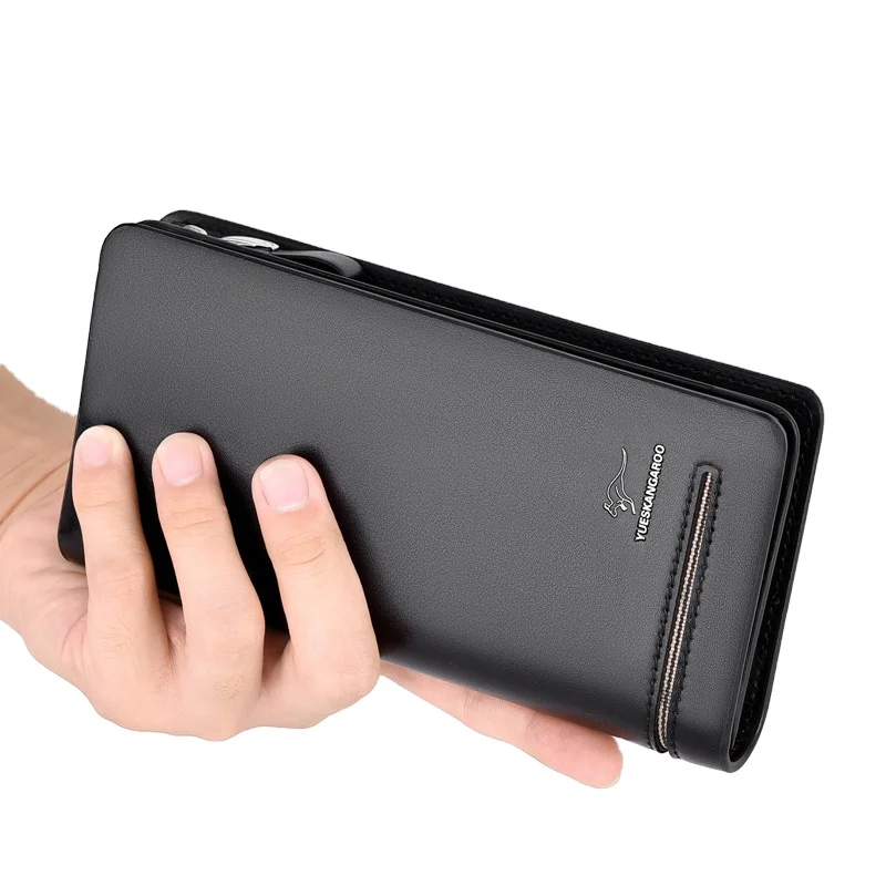 Кошелек мужской большой вместимости, модная простая Сумочка с несколькими карманами для карт