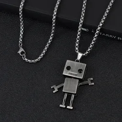 LOYALTY Limbs Movable Robot Old Vintage Necklace Titanium Steel Hip Hop Personality Pendant