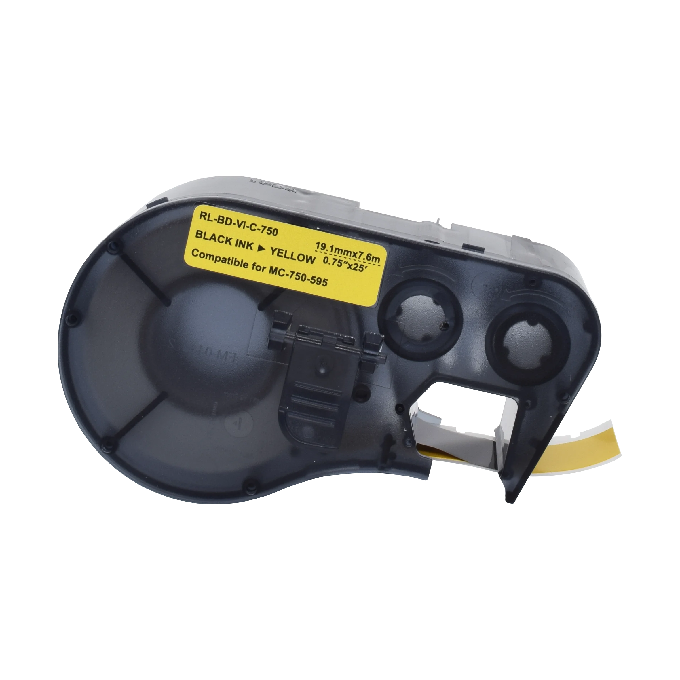 100% Compatible Brady 19.1MM*7.6M Black on Yellow MC 750 595 YL BK Label Tape for Brady BMP-41/Brady BMP-51/BMP-53 PC Li