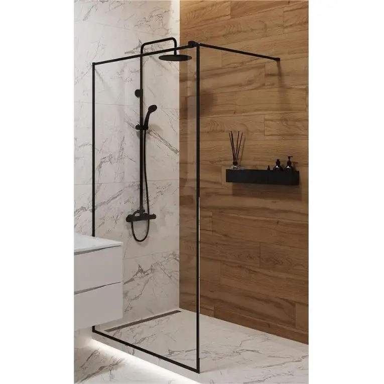 High Quality Customizable Fixed Glass shower Partitionl Tempered Glass Shower Wall