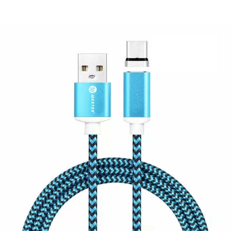
fabric braided flat magnet data cable V8 I5 USB-C with led indicator magnetic data charger 