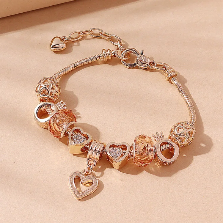 Bulk Wholesale Beaded Charm Engraved Bracelets Fine Silver Gold Stainless Steel Jewelry Clover Bangle Bracelet