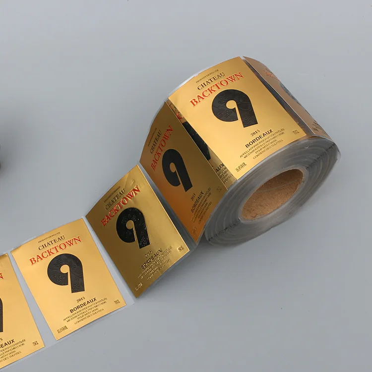 
Custom logo soft aluminum embossing wine bottle metal sticker labels 