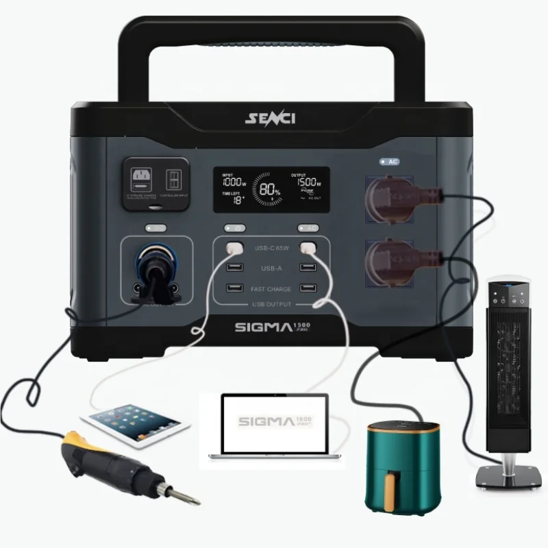 senci LiFePo4 Solar Powered Products 152WH Rechargeable Solar power Generator 1500W 220V 230V EU Plug power backup