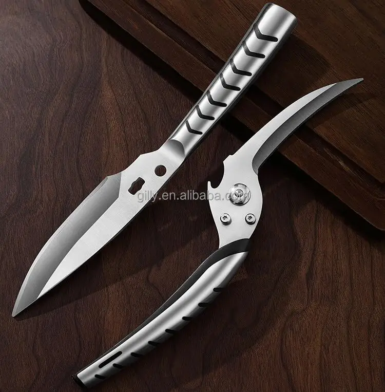 All Stainless Steel Super Sharp Poultry Shears All Purpose Kitchen Scissors Cutting Chicken Bone Meat Herb Salad Scissor Cutter
