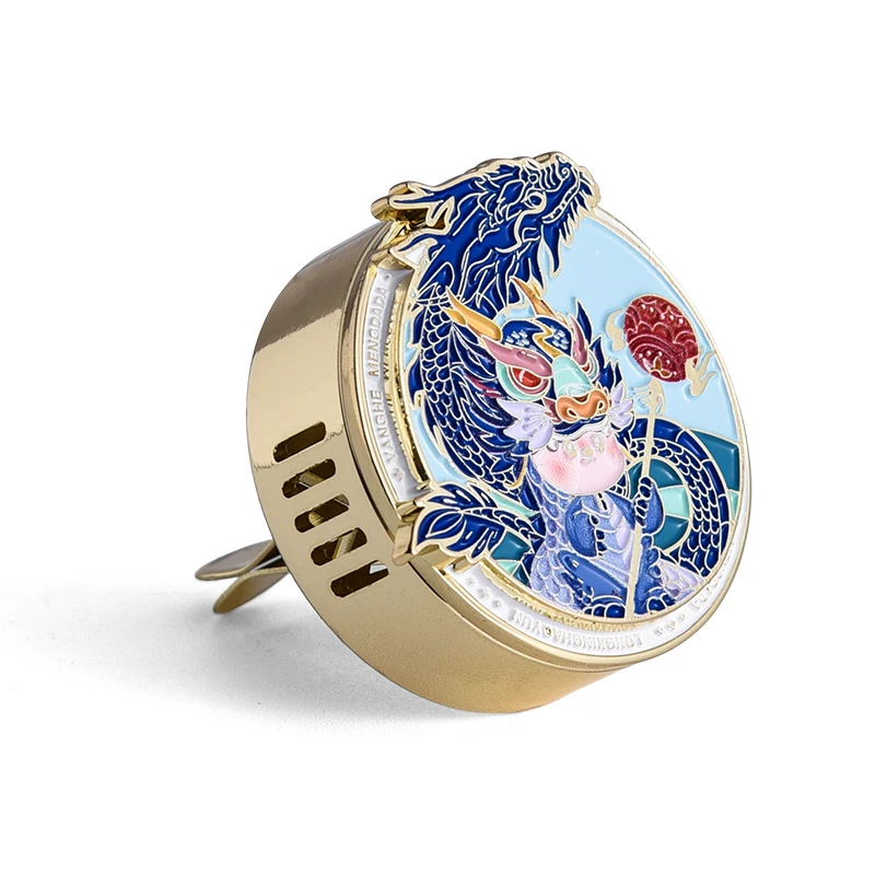 New Style Natural Style Soft Enamel Logo Dragon Design High Quality Custom Metal Fragrance