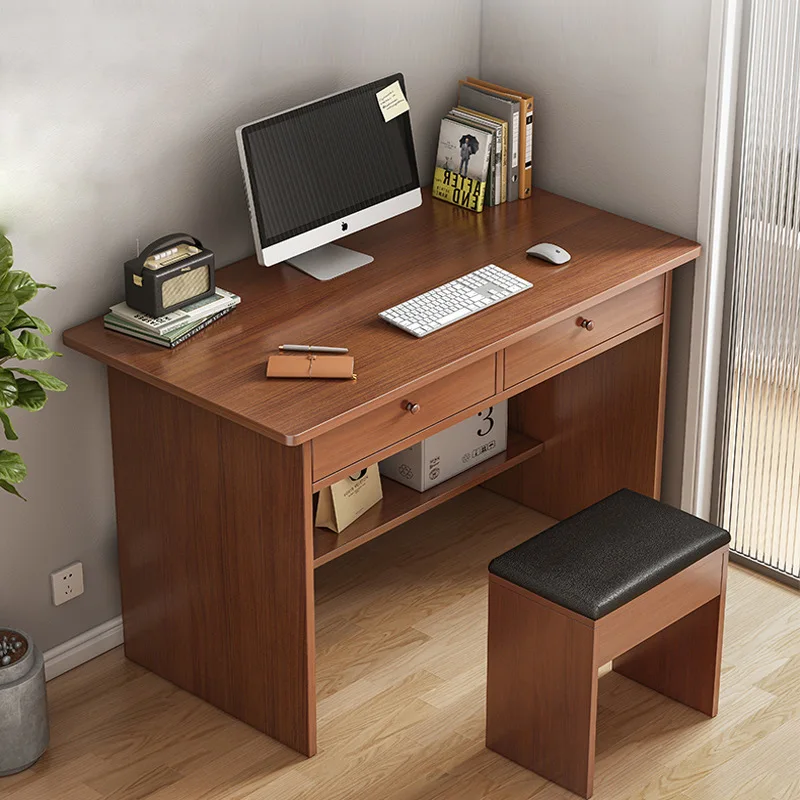 2024 YOUTAI narrow corner simple small home desk two styles computer MDF studying desk with drawer and shelf