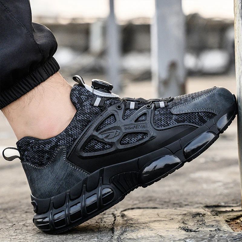 Hot Selling Industrial Breathable Men Working Non-slip comfort Sneakers Steel Toe Lightweight Safety Shoes for Men Women