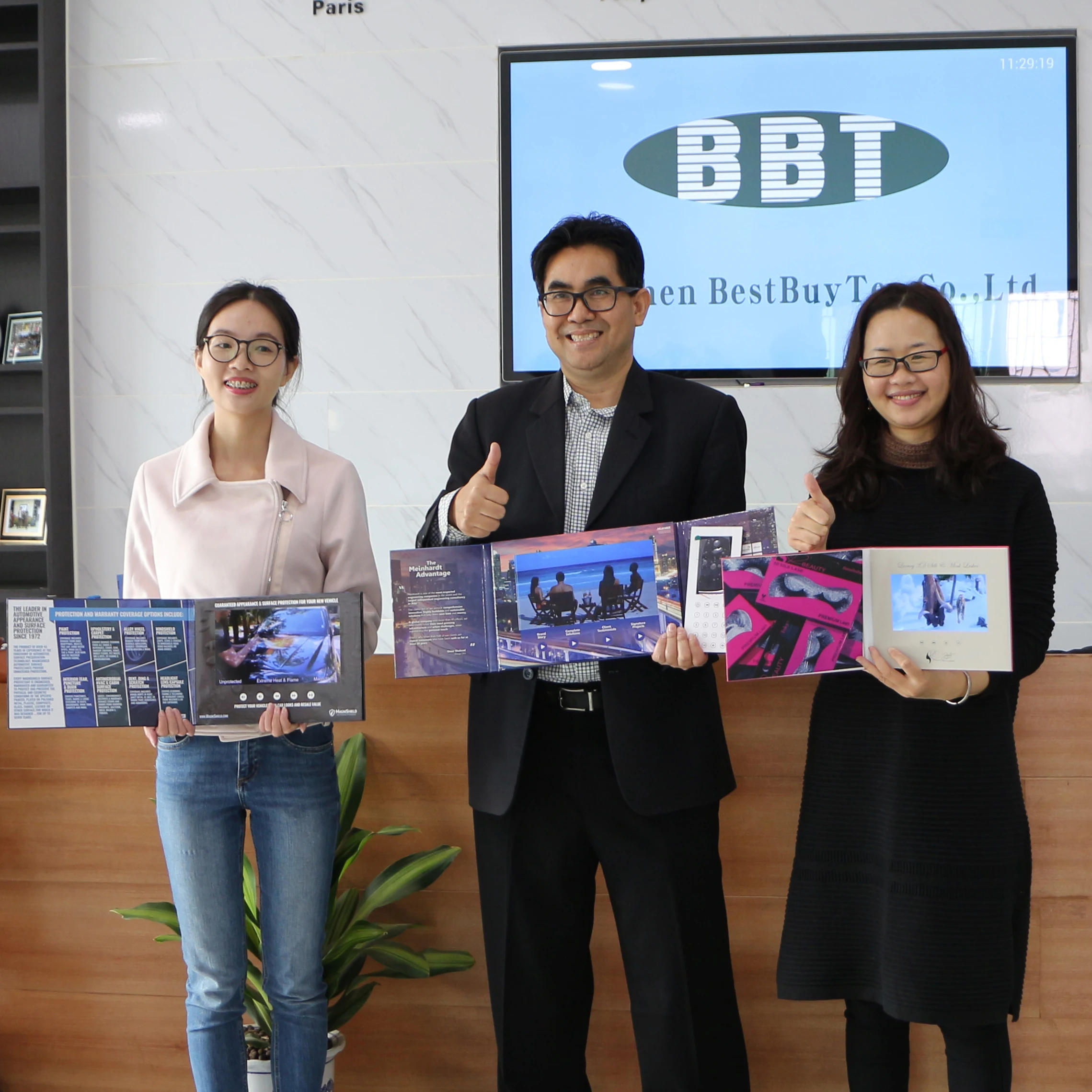 Promotional Advertising Video Brochure Lcd Video Gift Cards Digital Screen Invitation Lcd Video Greeting Card For Marketing