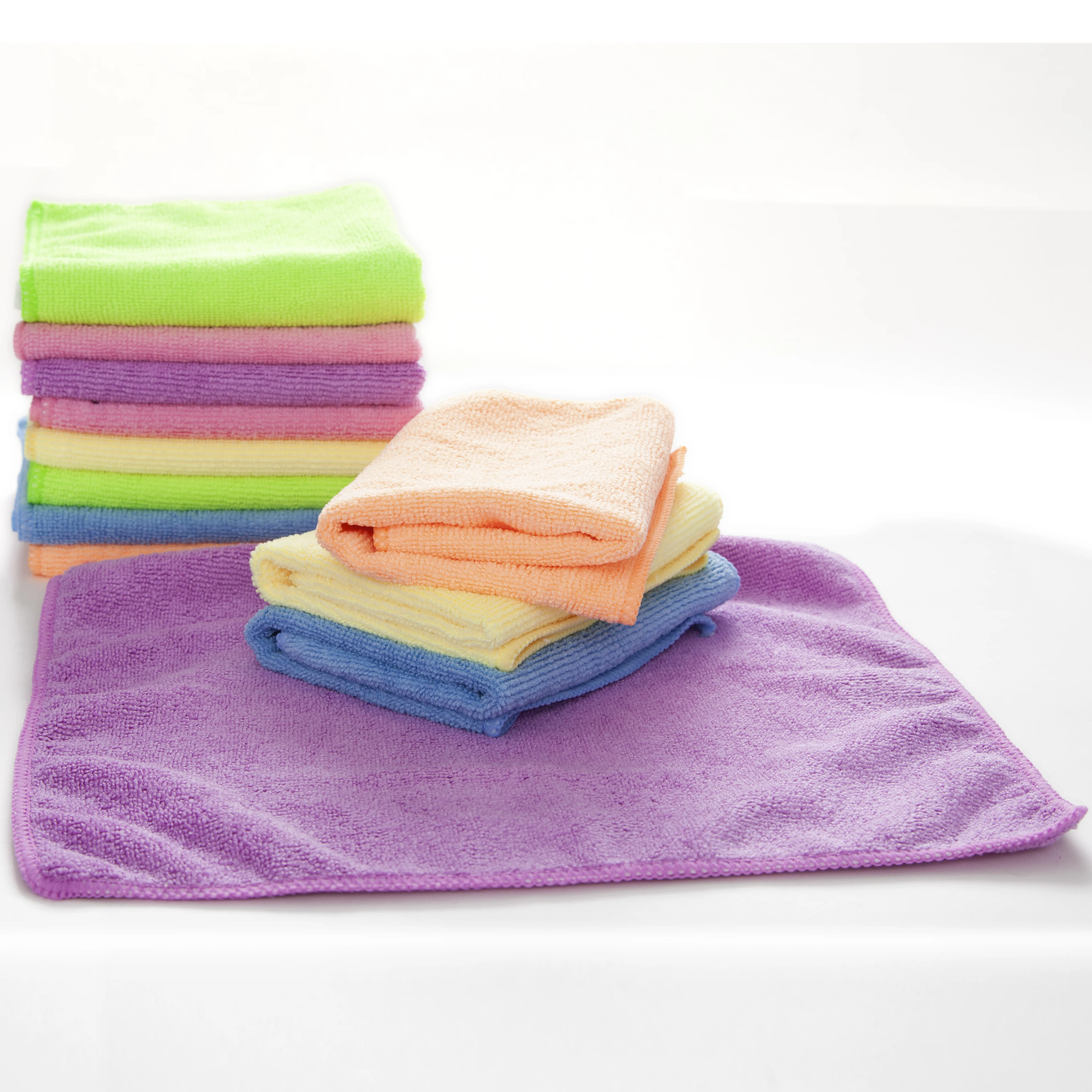 Absorbent  on microfiber cleaning cloth in a small pouch and high quality microfiber towel