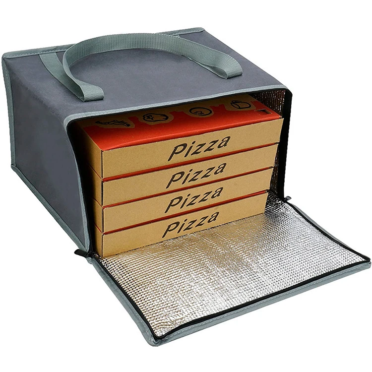 Custom Large size 600D polyester pizza delivery bag insulated cooler lunch bag thermal