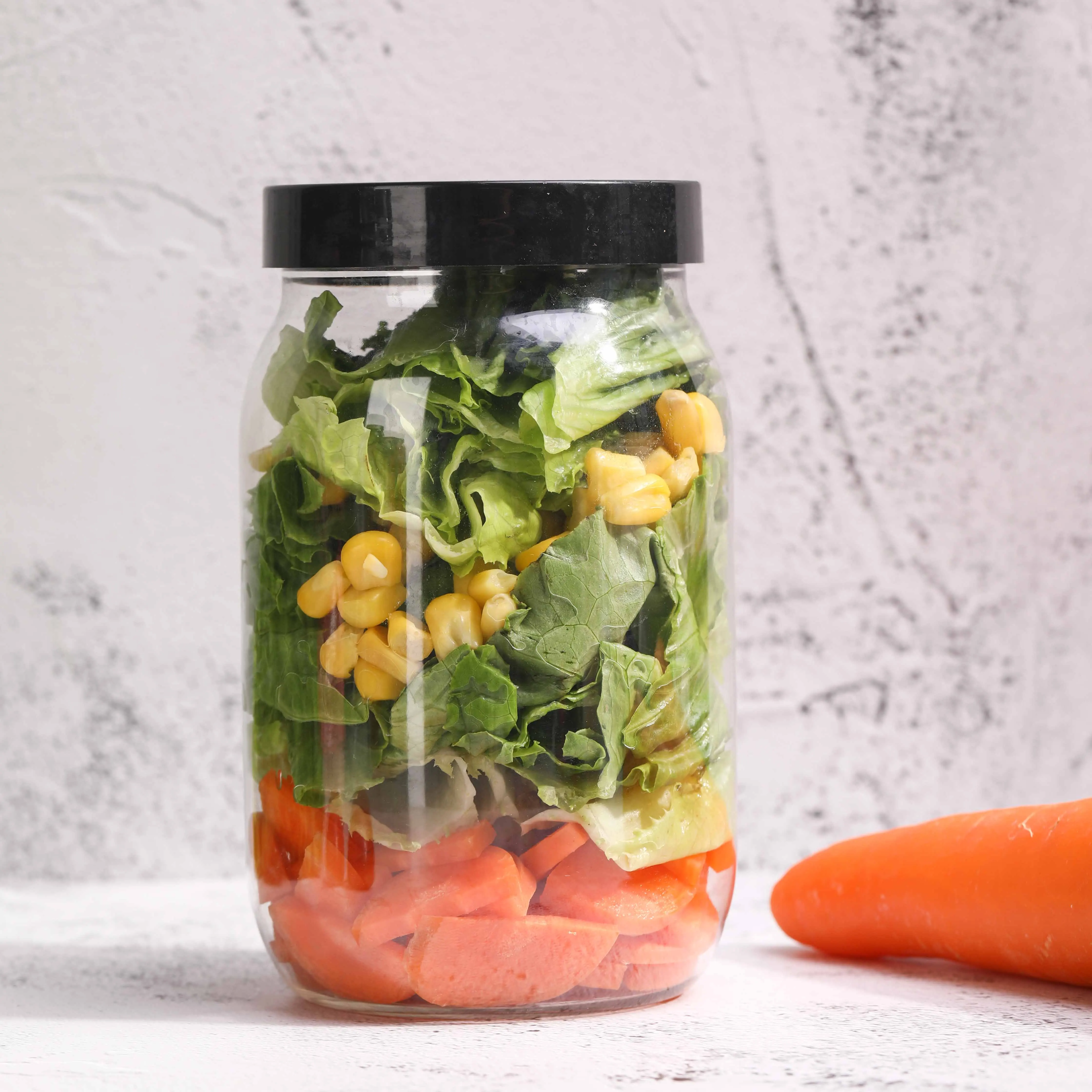 Hot Selling 32oz 1000ml Plastic Food Containers PET Transparent Jar for Salad BPA Free Jar With Lids for Salad