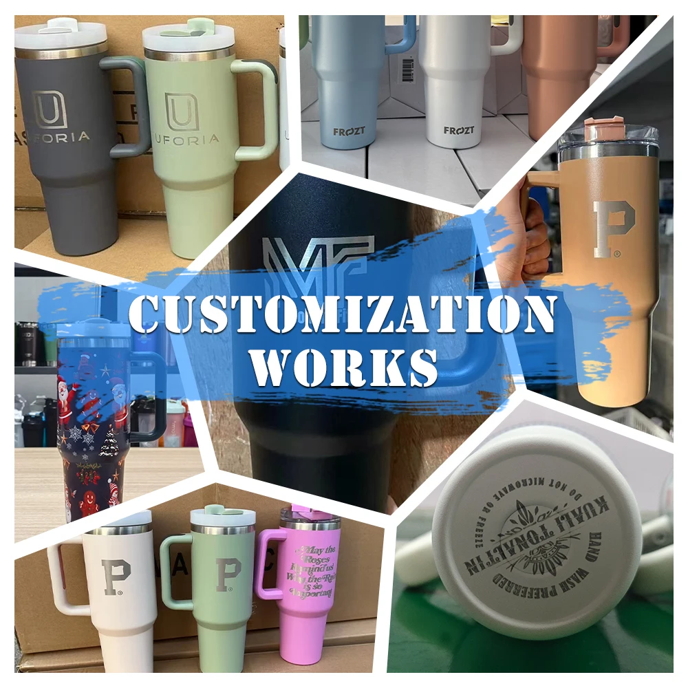 New Arrive 40 Oz Travel Tumbler Stainless Steel Cup 40oz Mugs 30oz Tumblers With Handle and Straw Sublimation Water Bottle