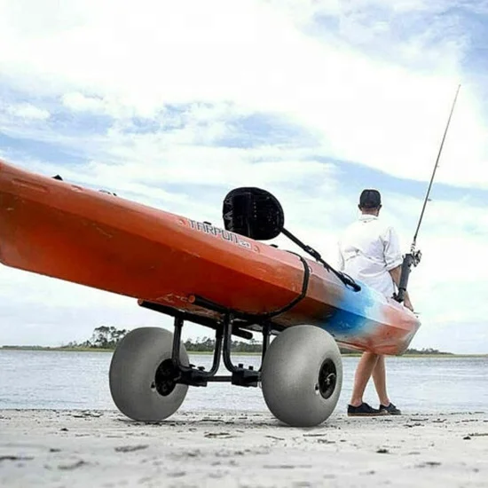 High Quality Aluminum Universal Adjustable Beach Kayak Trolley Kayak Trailer Cart with Balloon Wheel