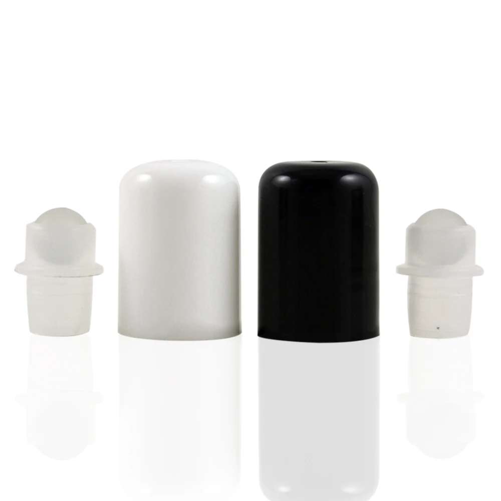 High Quantity White/Black Cosmetic Cap Roll On Bottle Cover