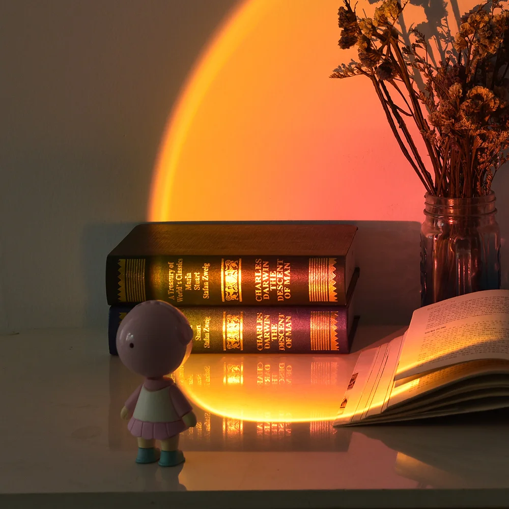 High Quality Cheap Price Low Shipping Cost Aluminum Alloy Sunset Projector Lamp LED Sunset Projection Light Halo Lamp