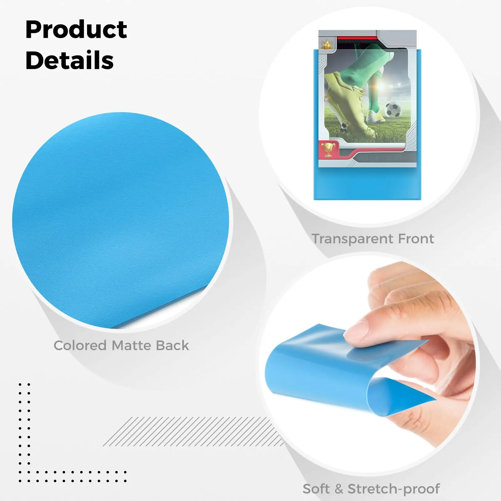 100 pcs Plastic Card Sleeves, Clear Card Holders with 12 Colors, Trading Card Holder, Standard Card Sleeve,