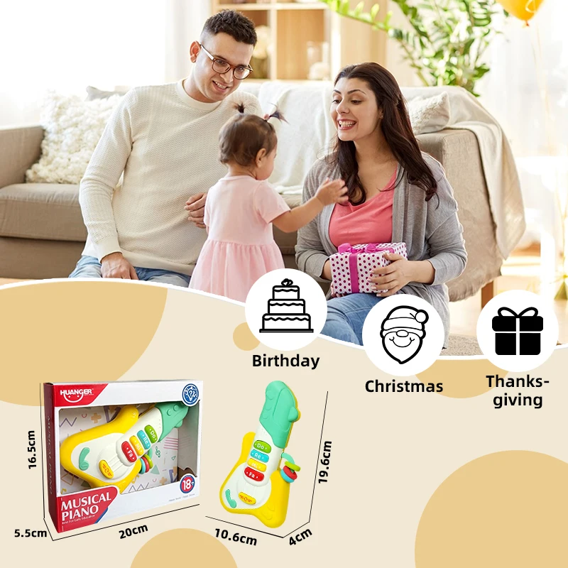 Musical Toddler Guitar Portable Educational Baby Instrument Handheld Musical Electronic Toy