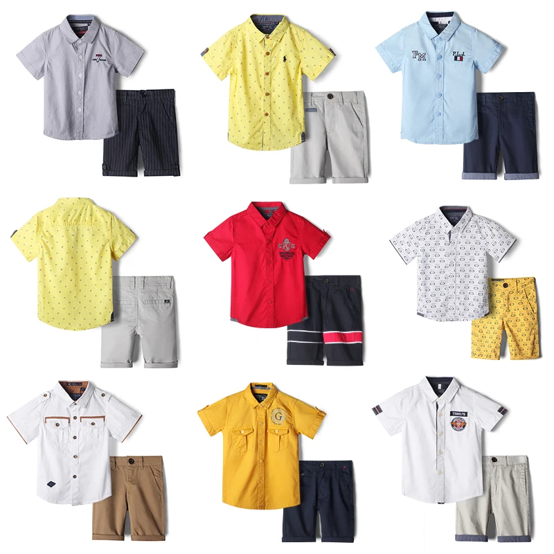 Высококачественная детская одежда костюмы комплект из двух предметов Детская летняя эксклюзивная повседневные Костюмы для мальчиков
