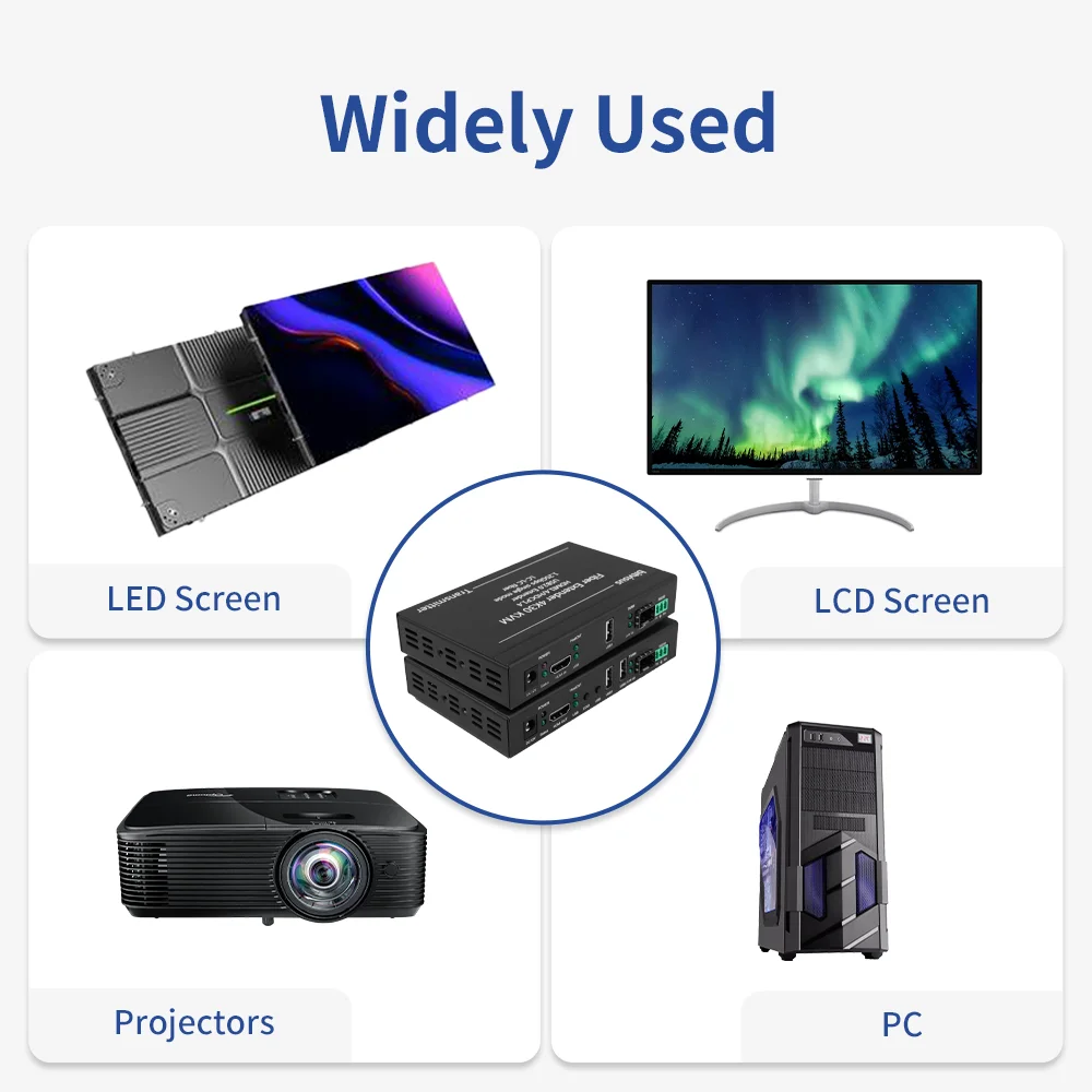 4K Ultra HD KVM Extender Over Fiber Uncompressed Signal USB2.0 Touchscreens Fiber Extender