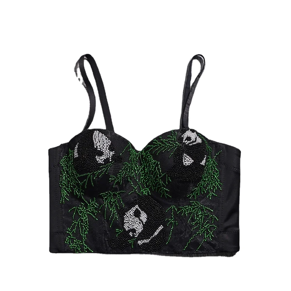 Chinese style ethnic stage performance clothing shaping push-up camisole trendy outer wear fishbone bra for women Corset Top