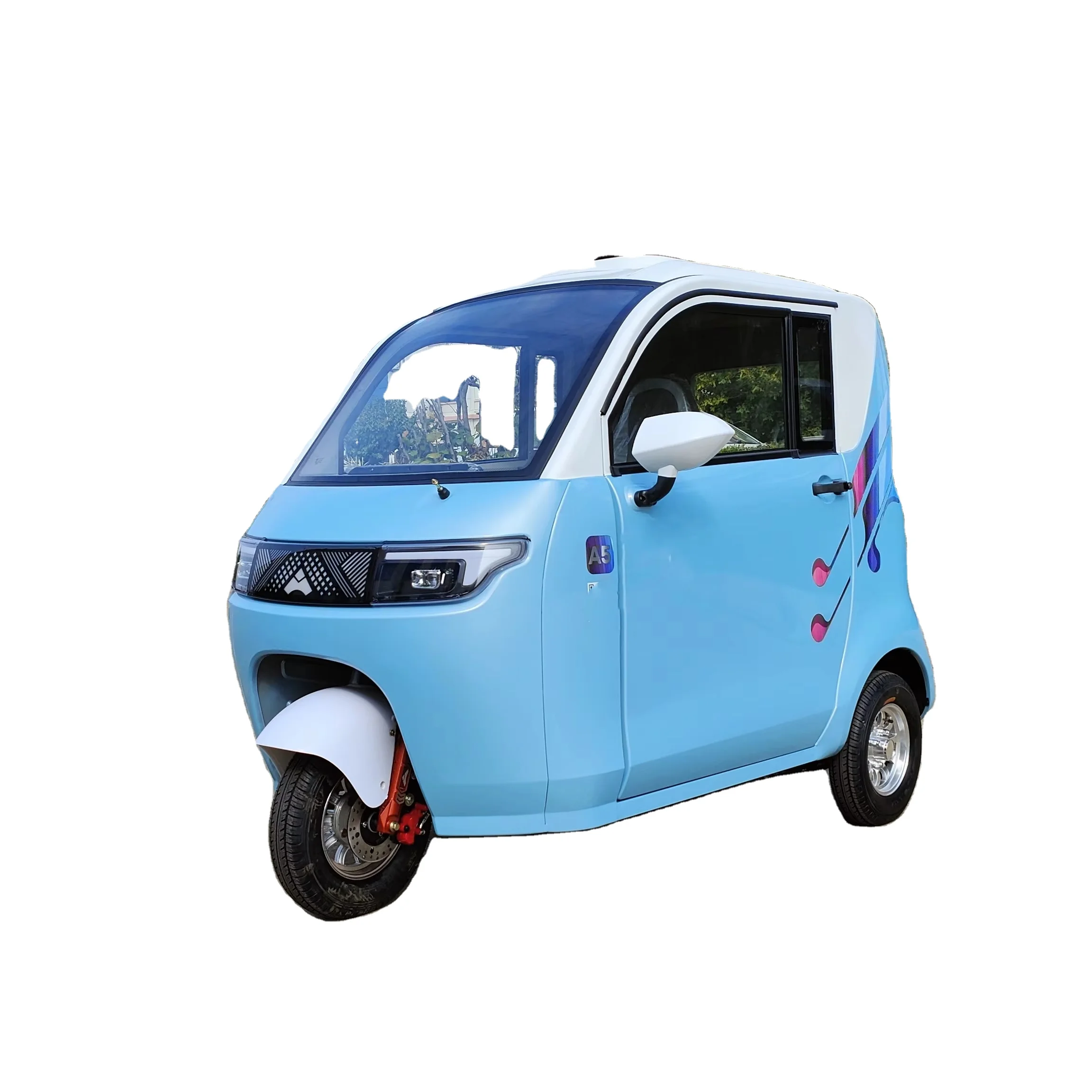 45km/H Max Speed Small Closed Three Wheel Car Rickshaw Electric Passenger Tricycle