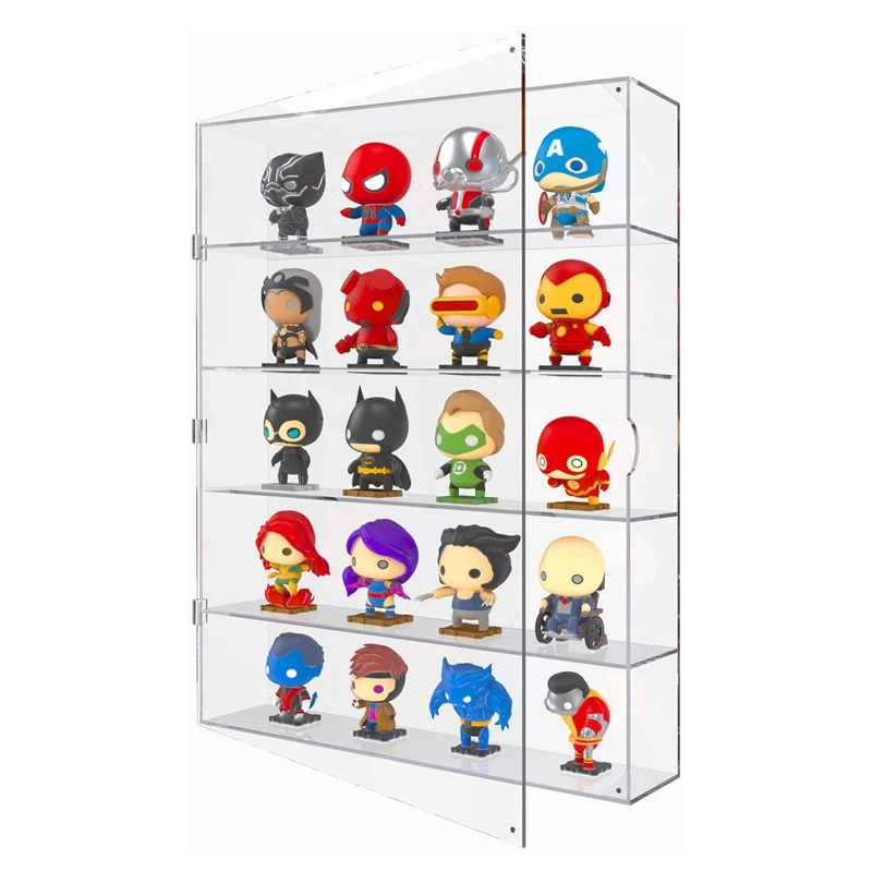 5-ярусный Акриловый Витринный Шкаф с прозрачными фигурами Funko Pop для настенного монтажа и настольной демонстрации