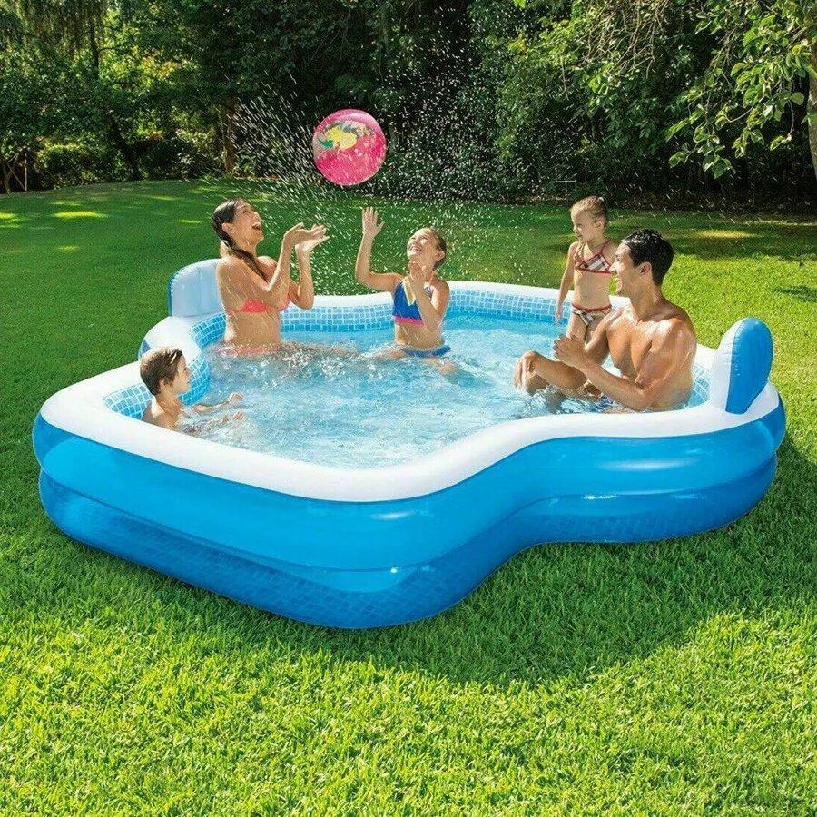 New Product Elegant Family Pool 10 Feet Long 2 Inflatable Seats with Backrests