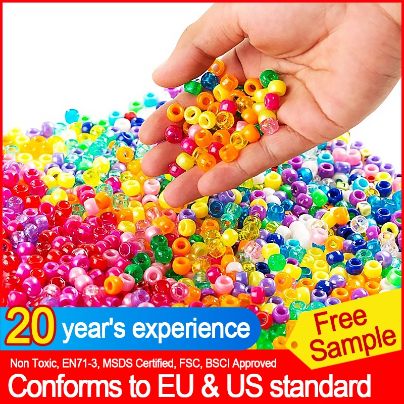 Colorful Crystal Craft Pony Acrylic Glitter Flower Beaded Necklace Waist Beads Jewelry