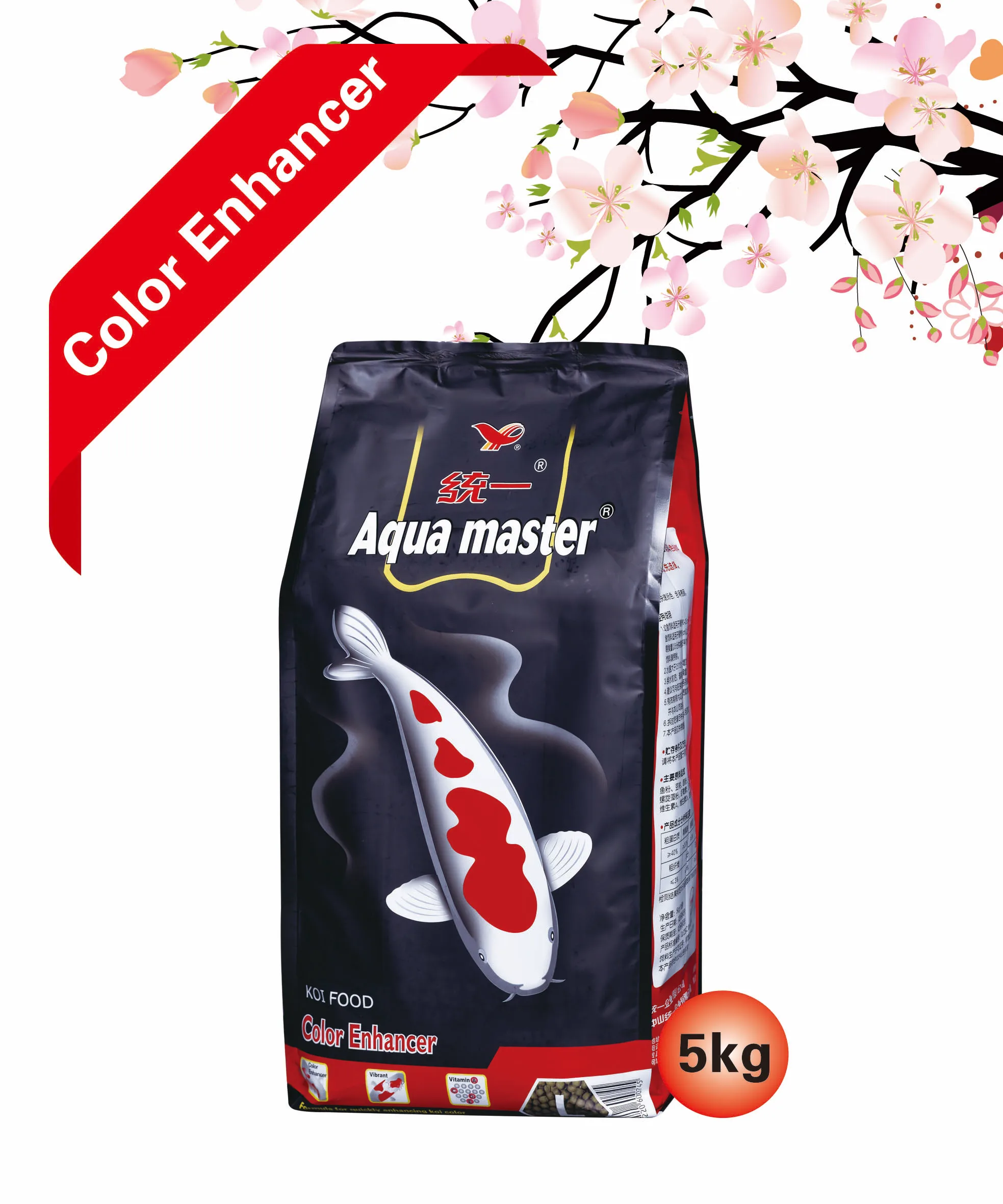  Корм для рыбы Aqua master Koi на карпа (корм) Усилитель цвета Спирулина и астаксантин 5 кг