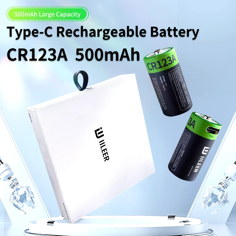 Высокая емкость USB CR123A Аккумуляторная Батарея 3 7 В литий-ионный аккумулятор 1850 мВт/ч 500 мАч Type-c порт многоразовые батареи