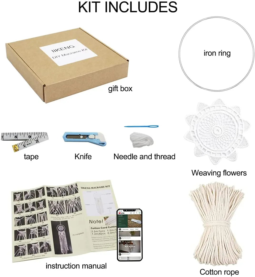 make your own bedroom wall nursery hanging wedding macrame cord dream catchers craft kits for kids diy adults beginners