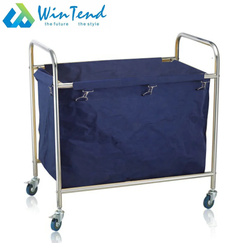 Commercial Hotel Stainless Steel Laundry Linen Trolley For Collecting Dirty Clothes