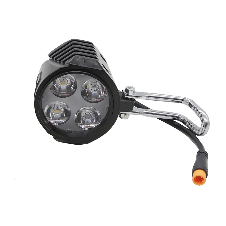 LED Electric Bike Front Light 48V Universal Bicycle Horn Switch Headlight Waterproof Ebike Safety Warning Lamp