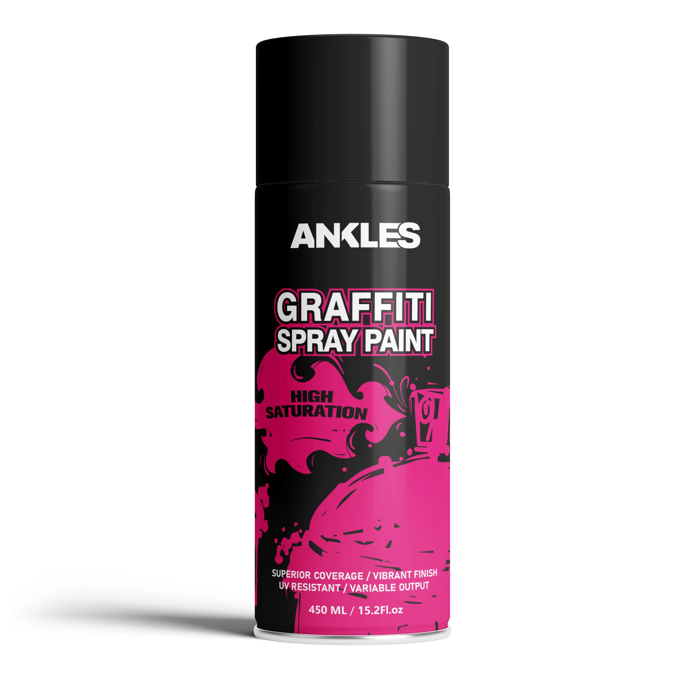 ANKLES wholesale black color graffiti spray paint 400ml airless compressor graffiti spray paint