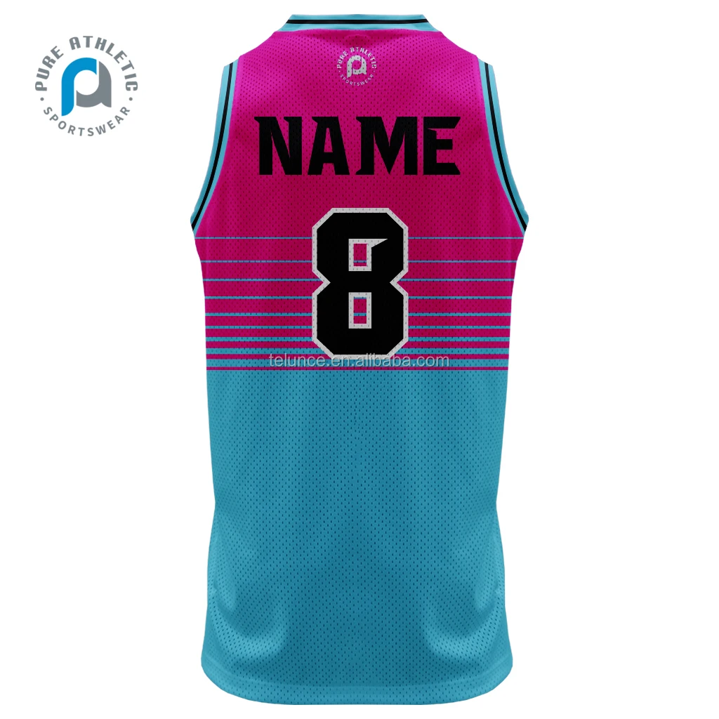 Чистая 2021 розовая и синяя Баскетбольная Униформа, оптовая продажа, дизайнерские Дешевые сублимированные женские трикотажные изделия для баскетбола с принтом