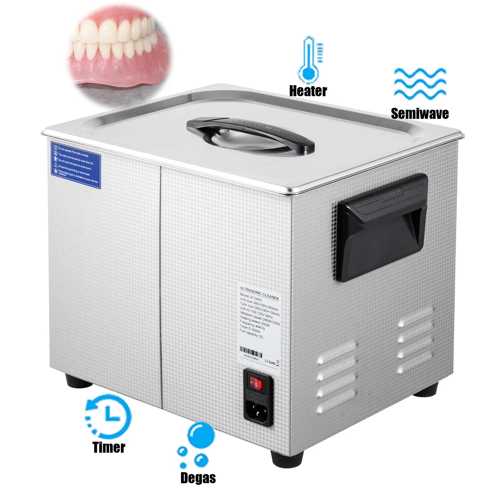 Стоматологический Ультразвуковой очиститель, Цифровой Ультразвуковой очиститель с австралийской/американской вилкой, объем 10 л, подходит для очистки очков