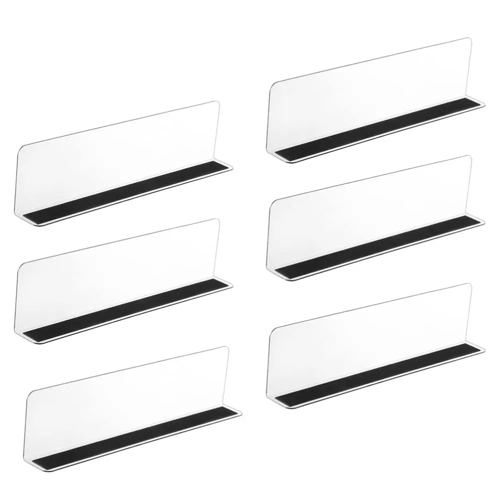 Free Sample Wholesale Clear PVC Shelf Supermarket Store Partition L Shape Shelf Dividers