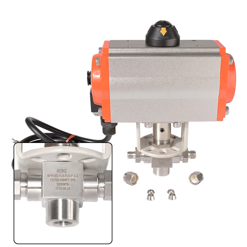 Stainless Steel Pneumatic Trunnion Ball Valve with Explosion Proof Coil Instrument Pneumatic Ball Valve