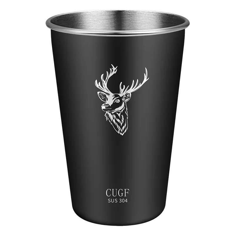 Wholesale Bar Beer Single Wall Stackable Tumbler 304 Stainless Steel Custom Metal Shot Glass Mug Pint Cups