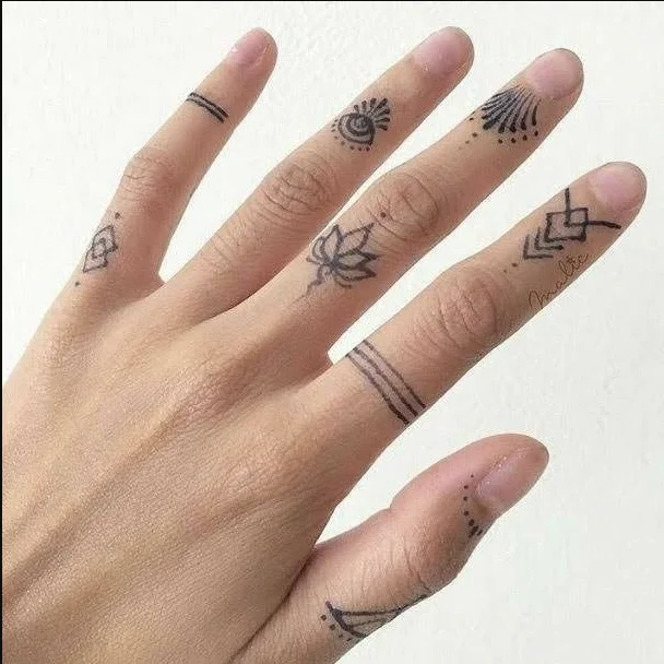 Simple inkbox temporary fake semi permanent juice ink Cyan  face Tato Body  herbal fade naturally tattoo stickers design flower