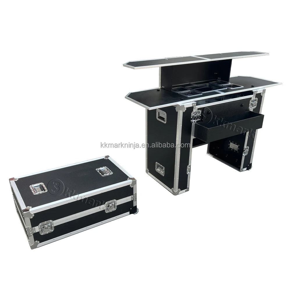 KKMARK Customized Detachable Mobile Bar Flight Road Case - Portable Rolling Bar Case for Events, Weddings, and Outdoor Parties