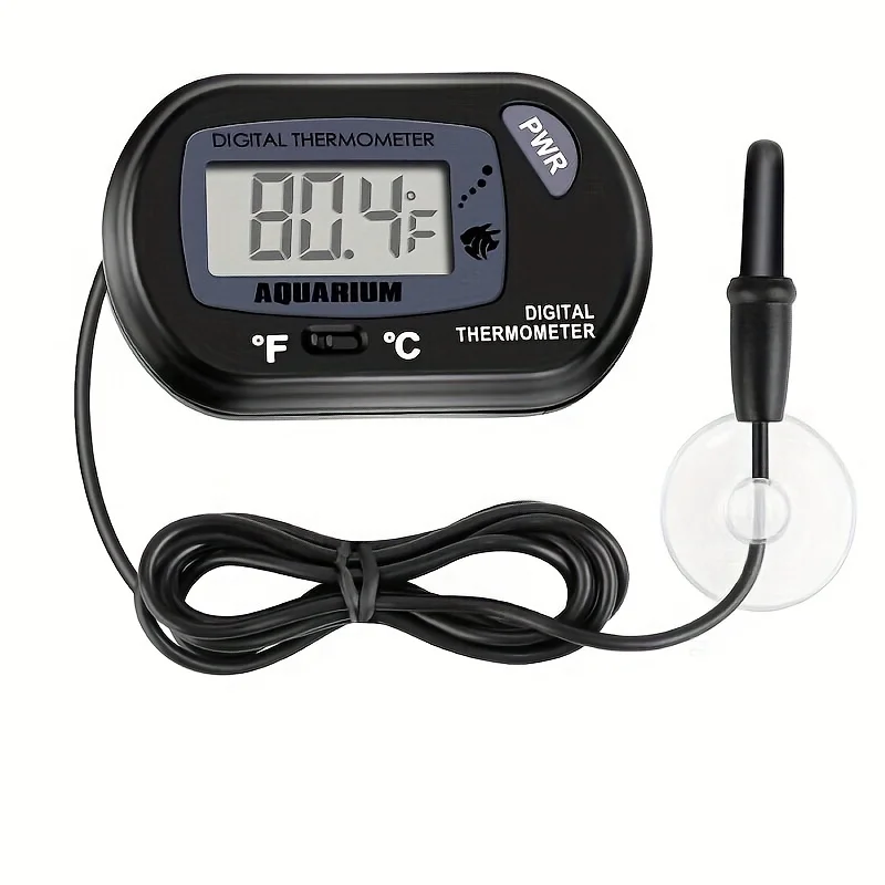 Fish Tank LCD Digital Aquarium Thermometer With Water-Resistant Sensor Probe And Suction Cup For Reptile Turtle Incubators